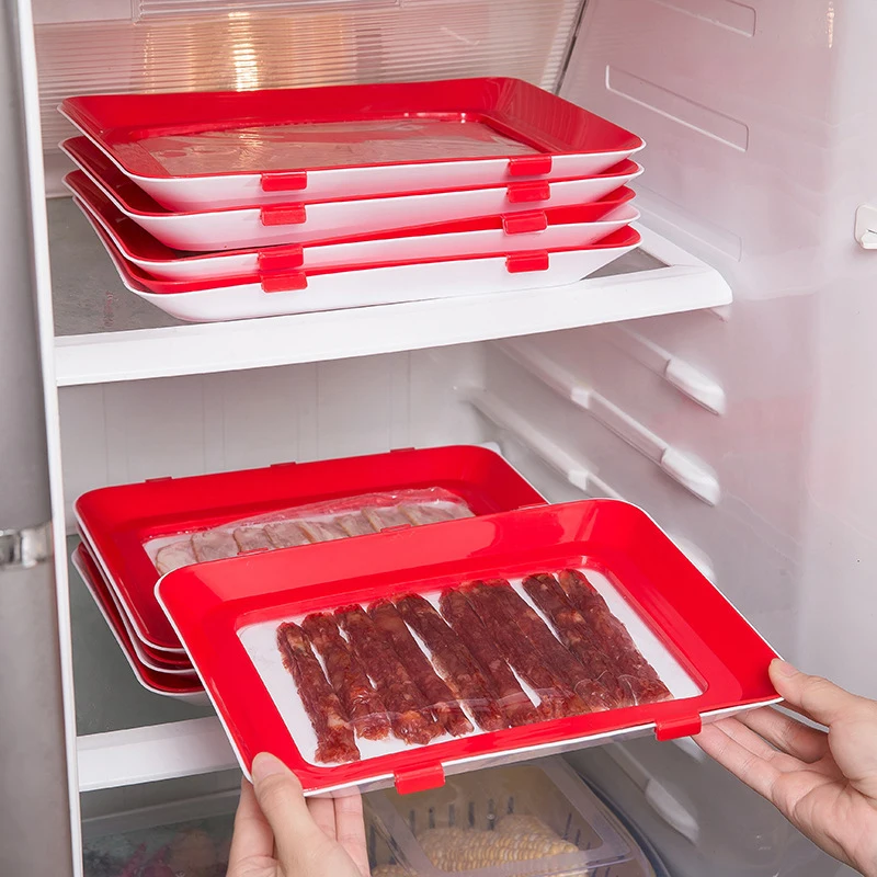 Vacuum Fresh-Keeping Tray Can Be Superimposed On Refrigerator Nano Sealing Film Storage Containe Kitchen Accessories