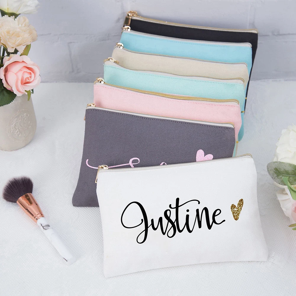 Personalized Bridesmaid Pouch Makeup Bag Bridesmaid Cosmetic Bag Makeup Organizer Toiletry Bag Wedding Bridal Hen Party Gift