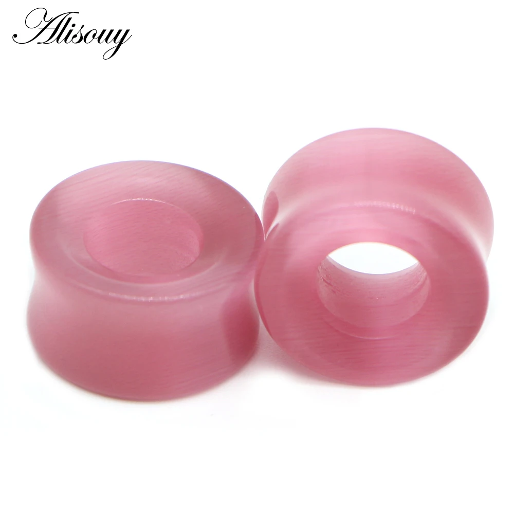 Alisouy 2pcs Fashion Ear Tunnels Earring Gauges Nature Stone Piercing Plugs 00g Ear Expander Lobe Stretcher Sexy Body Jewelry