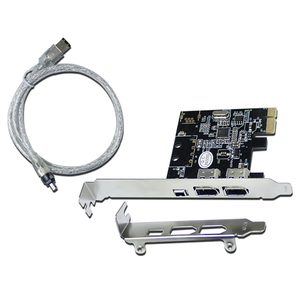 PCI-E 1X to 16X 1394 DV Video Capture Card with 6 Pin to 4 Pin Firewire Adapter 3 Ports Free Driver Desktop Computer Accessory