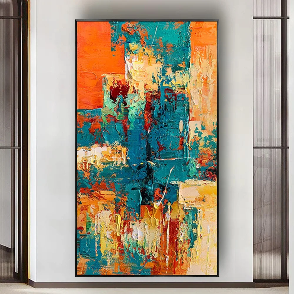 Newest design Modern Colorful Texture Abstract Wall Painting Hand Painted On Canvas oil Picture For Living Room Home Decor mural