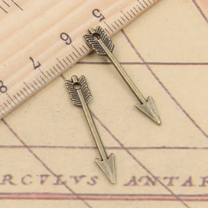 30pcs Charms Arrow 30x5mm Tibetan Bronze Silver Color Pendants Antique Jewelry Making DIY Handmade Craft