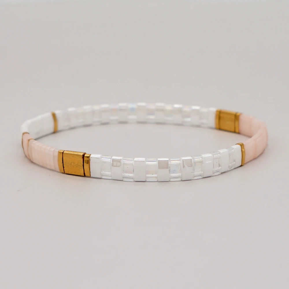 Go2boho-Pulseras de cuentas Miyuki Tila para Mujer, joyería Bohemia, pulsera de cuentas Delica, Moda 2021
