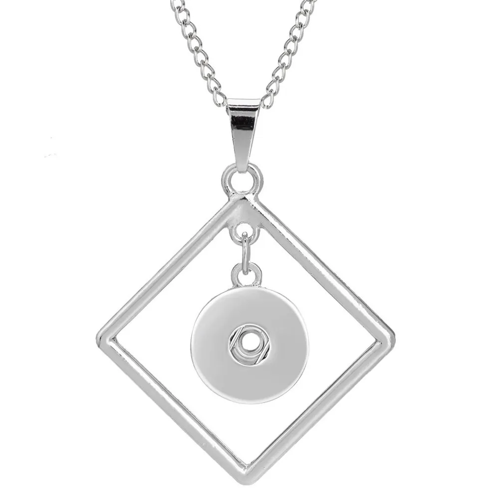 Newest Snap Jewelry Necklaces Metal 18mm Snap Button Necklace for Women Snap Pendant Necklace DIY Accessories
