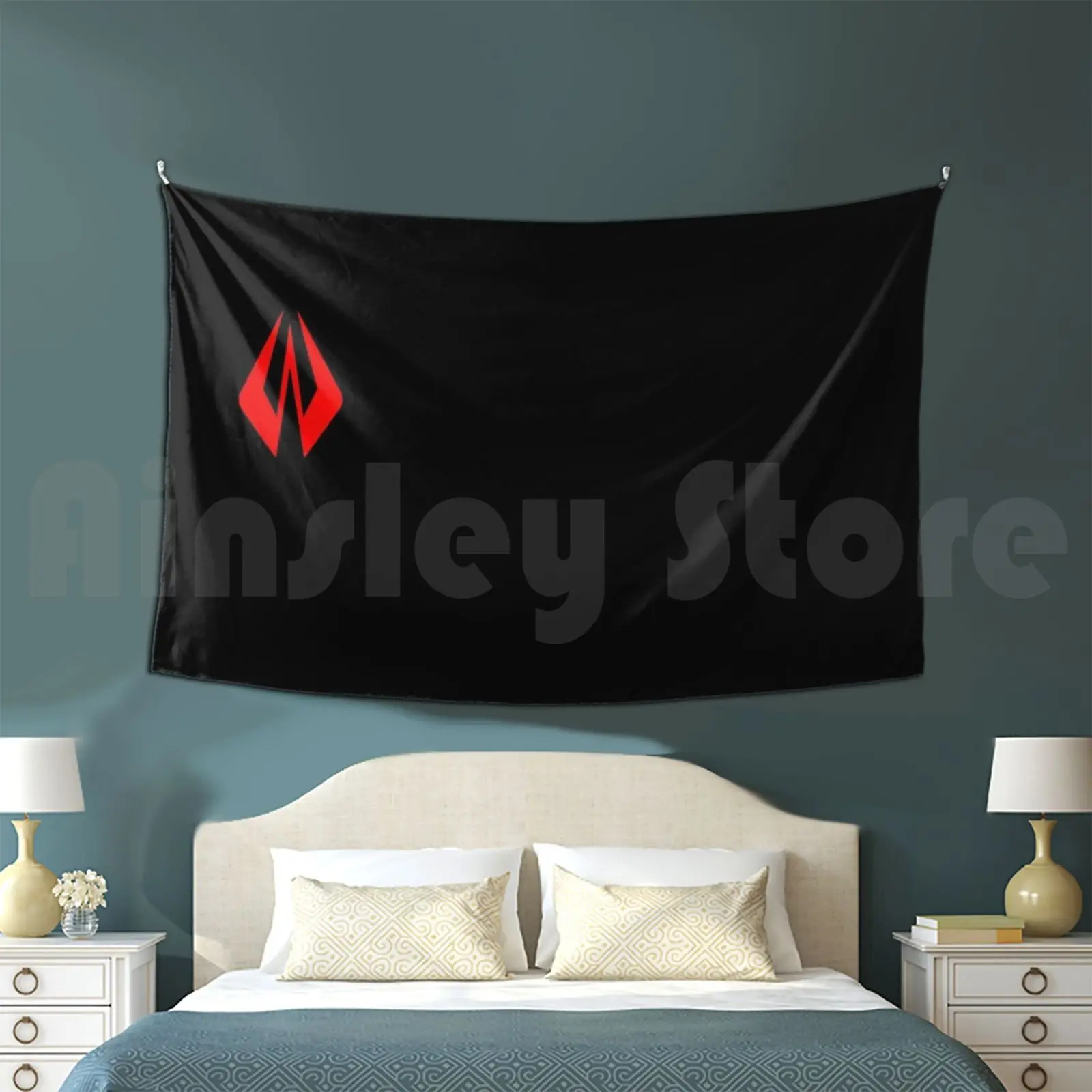 Kr7 Logo Original Tapestry Living Room Bedroom Kimi Kimi Kimi Seven 7 Cross 7cross Logo Symbol The Iceman Iceman