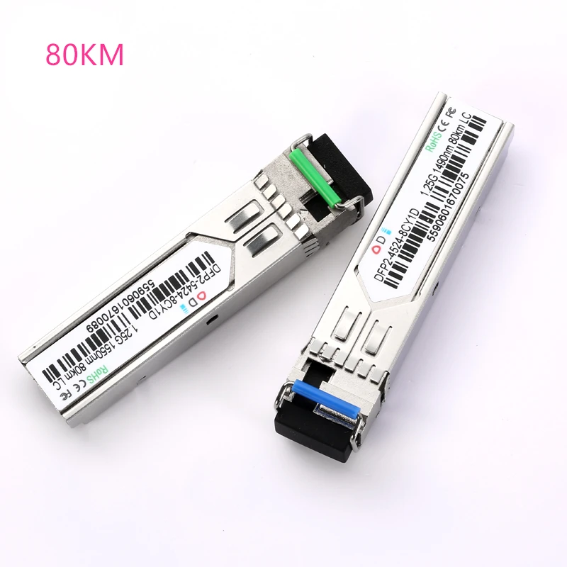 LC SFP Fiber optic module 1.25G LC 10/20/60/80/100KM 1310/1490/1550nm Single Fiber SFP Optical compatible with Mikrotik Cisco