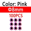 100 piezas de 8 mm rosa
