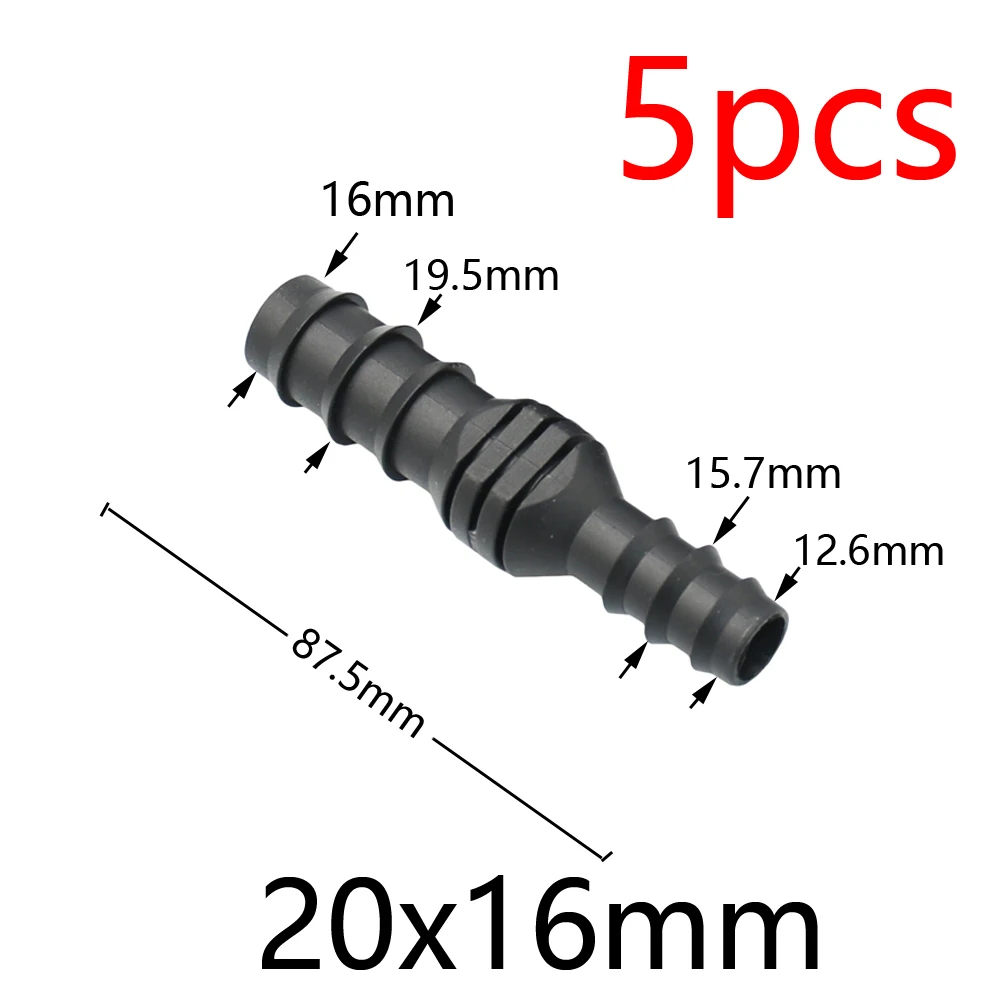 25mm To 20mm16mm 8/11mm Reducing Barb Connector Fitting Garden Tap Pe Tube Irrigation Barbed Coupler Drip Adapter