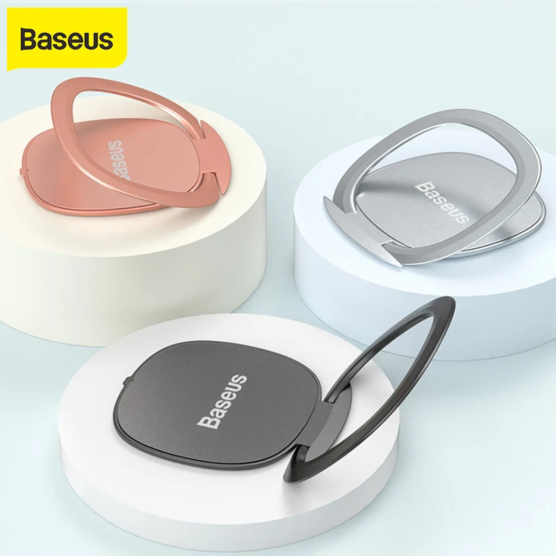 Baseus Car Phone Holder Thin Invisible Phone Ring Holder For Mobile Phone Metal Finger Ring Holder Stand for Phone Holder