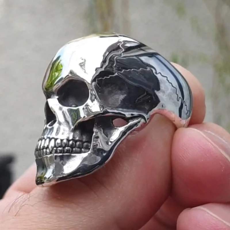 2023 Punk Stainless Steel Skull Rings For Men Accessories Fashion Gothic Motor Biker Jewelry Gift Party Men Rings