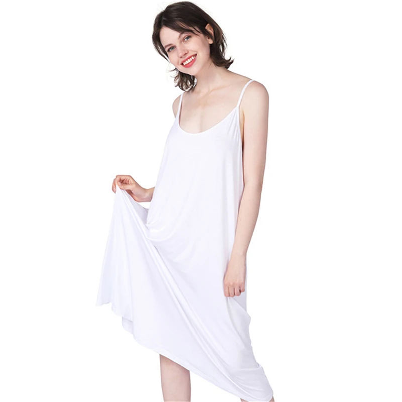 Suspender Skirt Female Summer Fertilizer Size Elastic Cotton Refreshing Breathable Loose White High Quality Nightdress