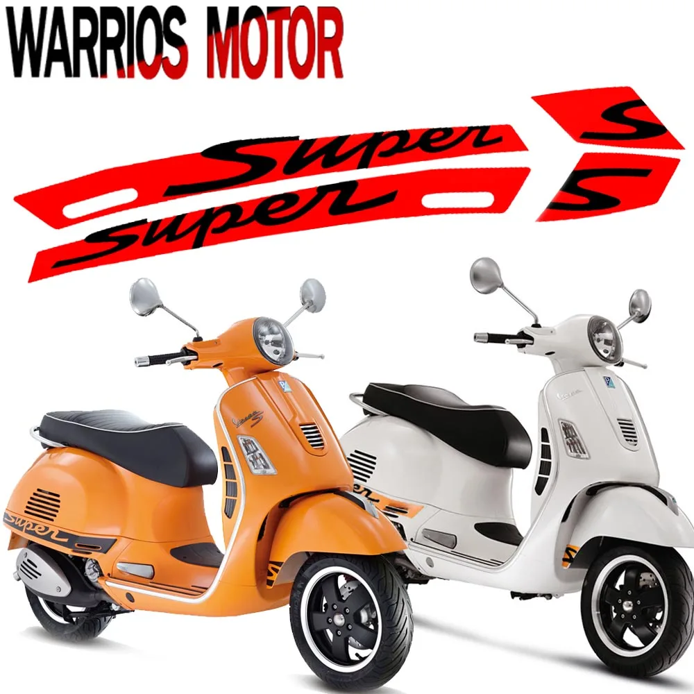 

Super Sports For Vespa GTS 300 GTS300 Motorcycle Decal "Super" Sticker Decoration Kit Sticker Box Four colors available