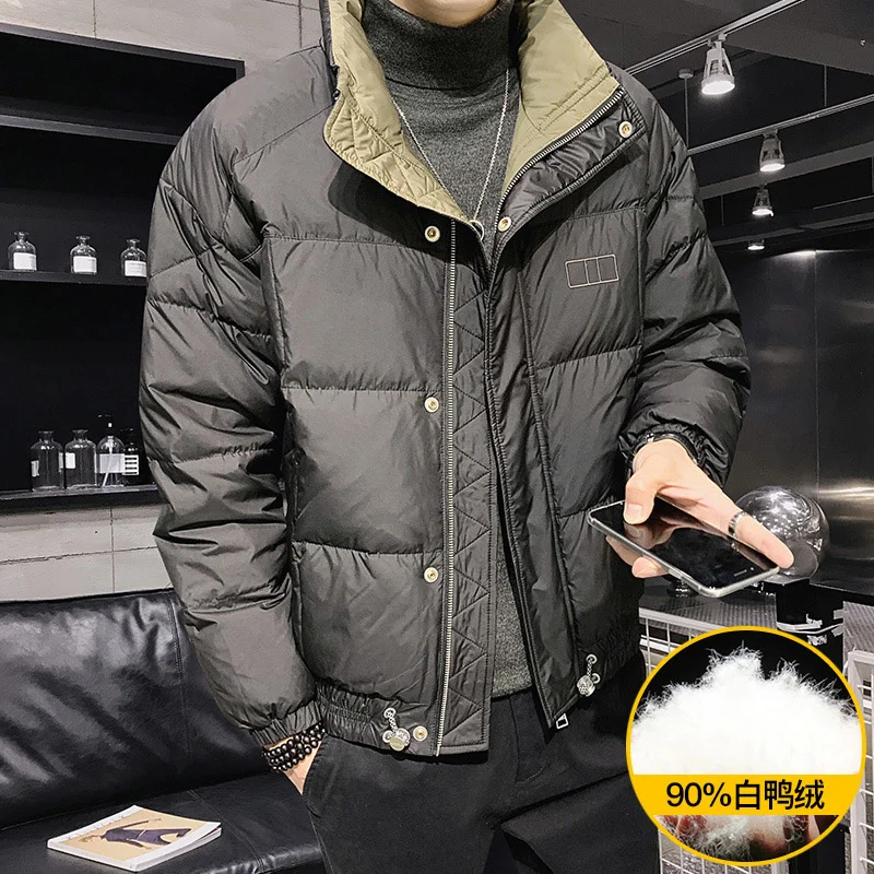 Winter 2022 New Fashion Men's Clothing White Duck Down Jacket Parkas Man Thicken Warm Snow Jackets Coats Male Parka Coat B329