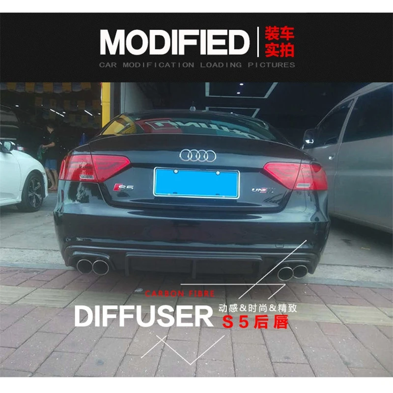 A5 High Qualiy Carbon Fiber Rear Lip Diffuser Car Styling For Audi A5 S5 Style Car body kit 2012-up