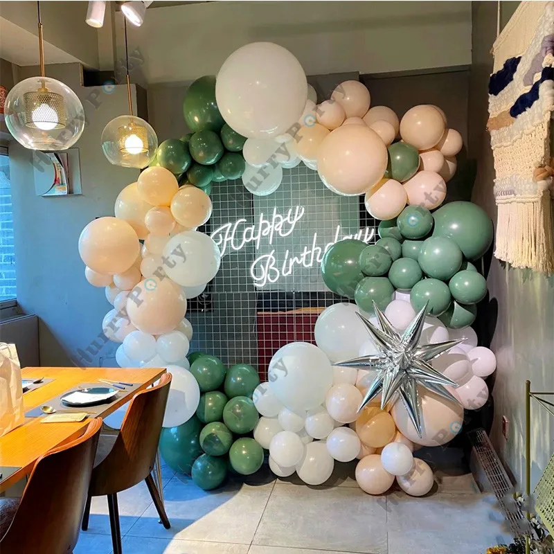 

122Pcs Birthday Decoration Balloon Garland Arch White Orange Latex Balloons for Wedding Anniversary Party Decorations Supplies