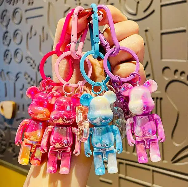 2022 Bomgom Cartoon Popobe Gloomy Bear Plating Acrylic Cute Keychain Car Key Holder Bag Charm Key Chain Key Ring Pendant D950