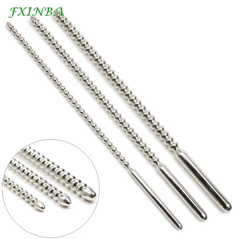 FXINBA 6/8/10mm solido in acciaio inox suono uretrale dilatatori uretrali giocattoli del sesso per gli uomini Gay filettato metallo spina del pene stimolatore