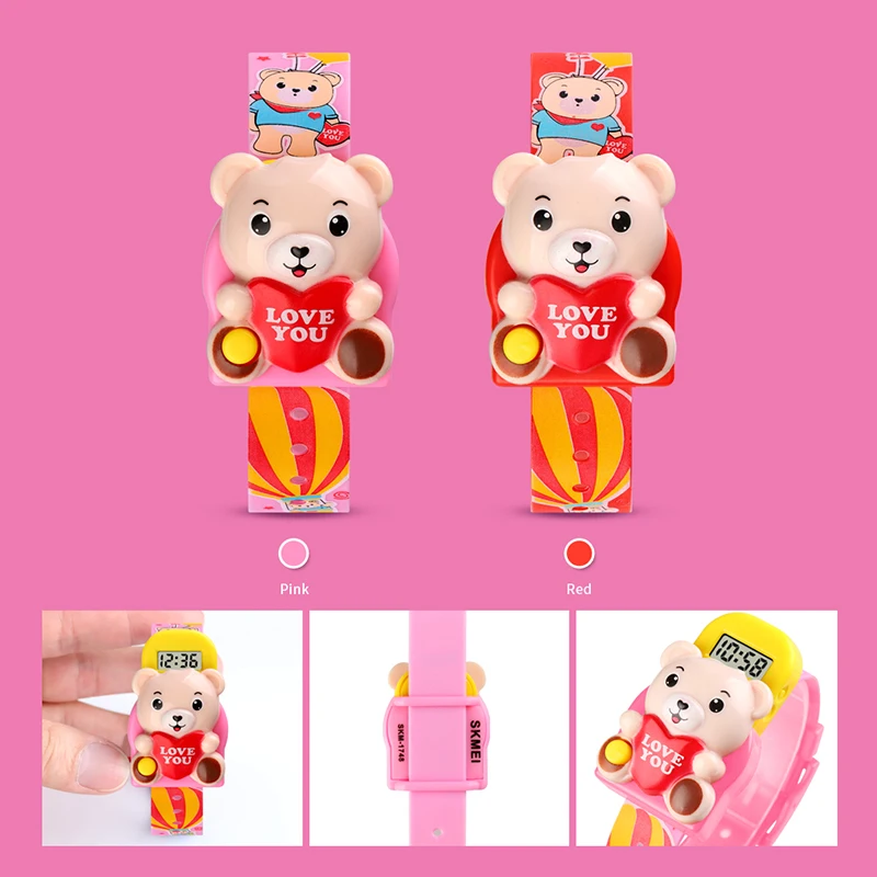 SKMEI Cute Bear Kids Watches Creative Stereoscopic Fun Cartoon Bruin Toy Watch For Boys Girls Children montre enfant 1748