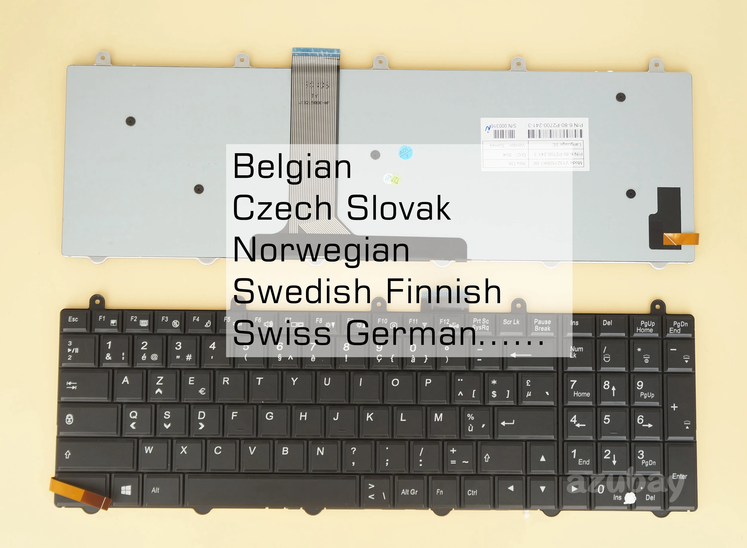 Belga Checo Eslovaco Norueguês sd fi sw Teclado para Clevo P270wm P375sm P157sm P157sm P170sm P370sm P377sm Backlit Win Chave Esquerda