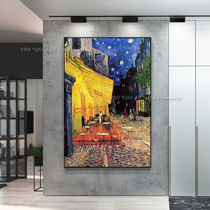 Handmade Cafe Modern Impressionism Vincent Van Gogh Art Oil Painting Wall Picture Canvas Art Picture For Restaurant Home Decor