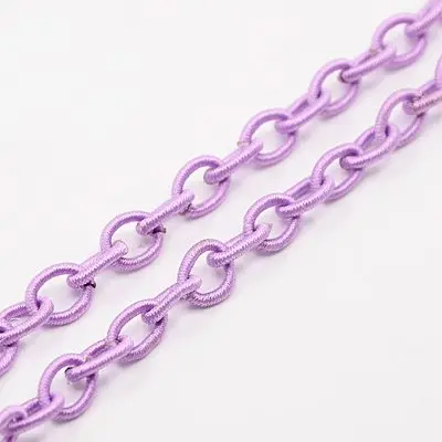 85cm/strand Handmade Silk Cable Chains Loop Nylon Cord Cross Chains For Jewelry Making DIY Bracelet Necklace  8~9x11~13x2mm