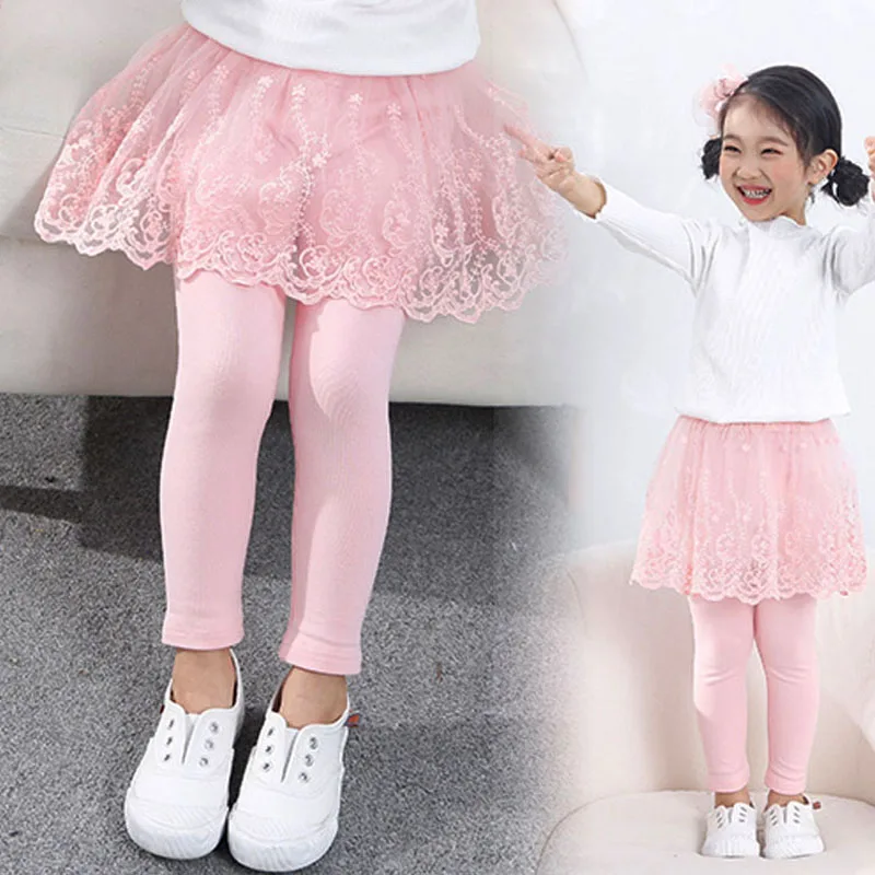 Mädchen Leggings Frühling Herbst Rock-Hose Spitze Prinzessin Kinder hose Kinder hose – Detail 1
