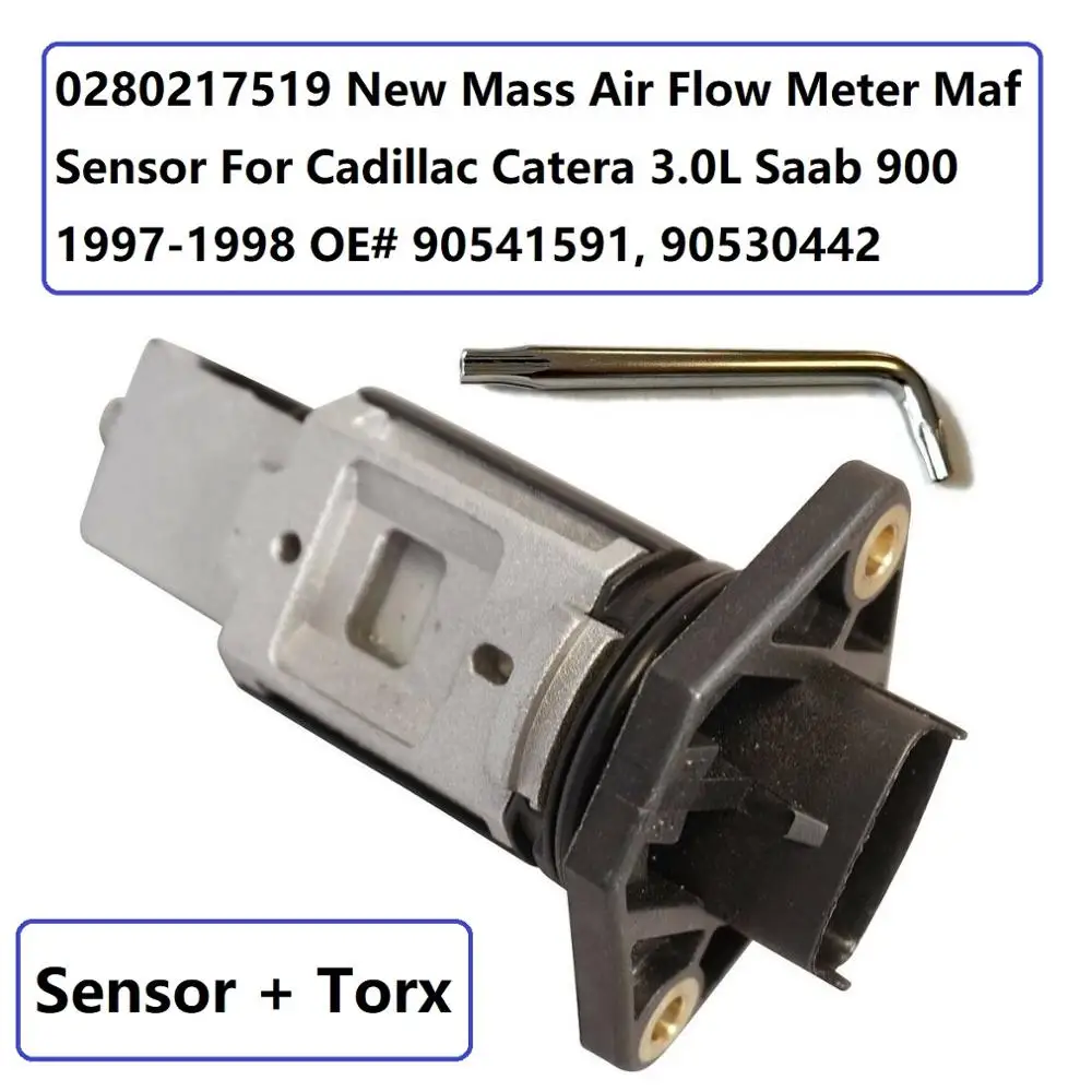 0280217519 Mass Air Flow Meter Maf Sensor or Screwdriver for Cadillac Catera 3.0L Saab 900 1997-1998 OE# 90541591, 90530442