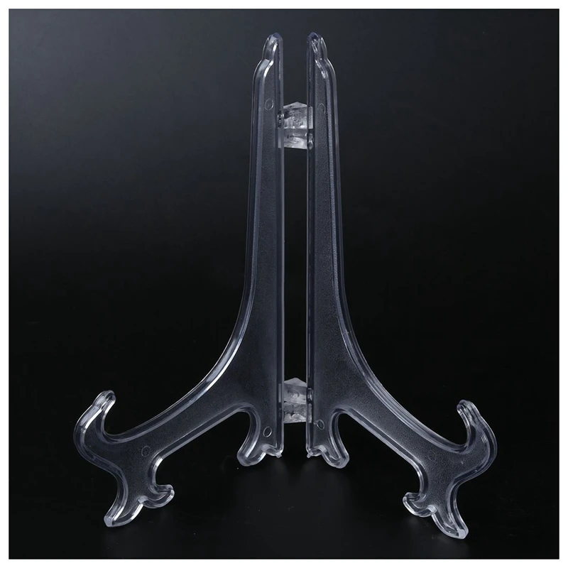 Transparent 7" Display Easel Stand Plate Bowl Picture Frame Photo Pedestal Holder