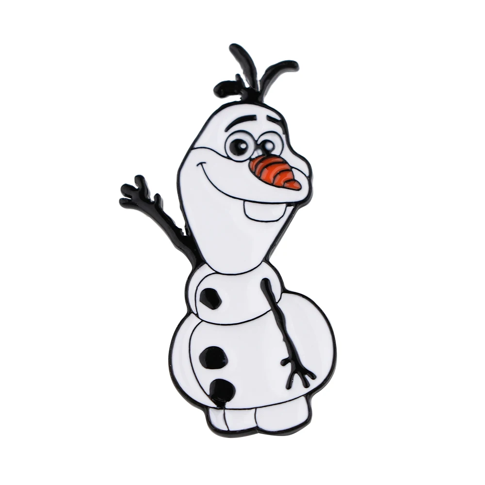 YQ260 Movie Frozen Snowman Olaf Pin Cartoon Badge Cute Brooch for Jeans Scarf Tops Lapel Pin Icons Jewelry Friends Kid Best Gift