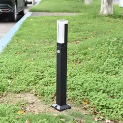 12W 27CM 40CM 60CM 80CM With Motion Sensor LED Garden Lamp Modern Aluminum Pillar Outdoor Courtyard Villa Landscape Lawn Light