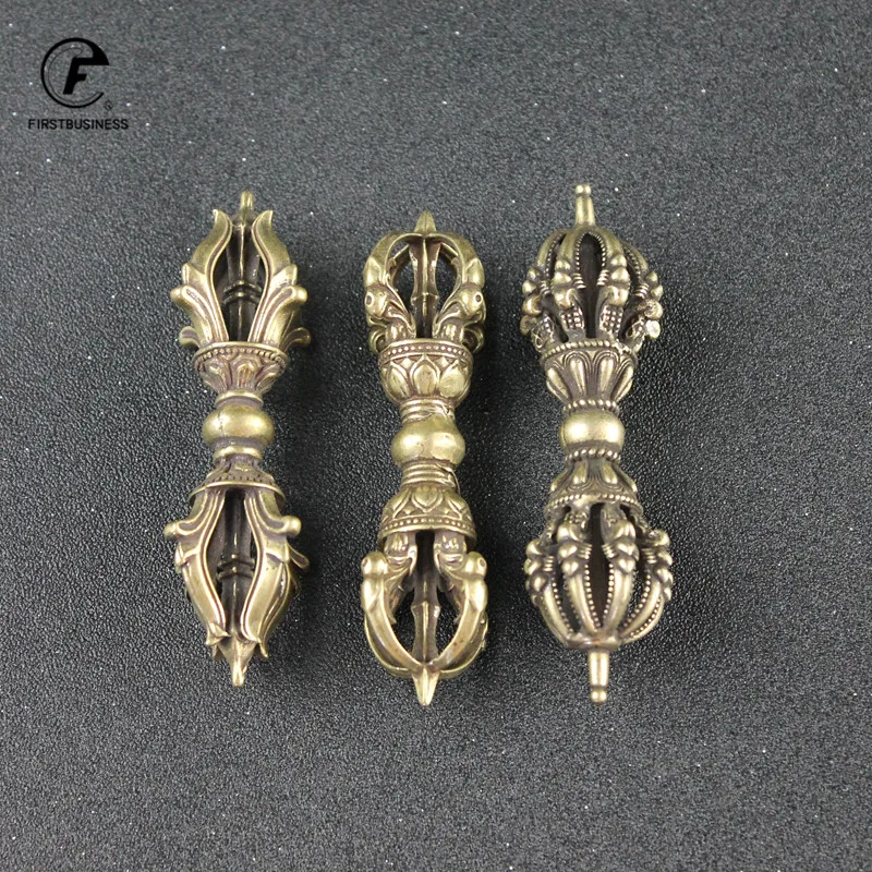 3 estilo de cobre budismo dorje cruz vajry pilão artesanato vintage ornamentos chá pet mesa decoração para casa acessórios presente