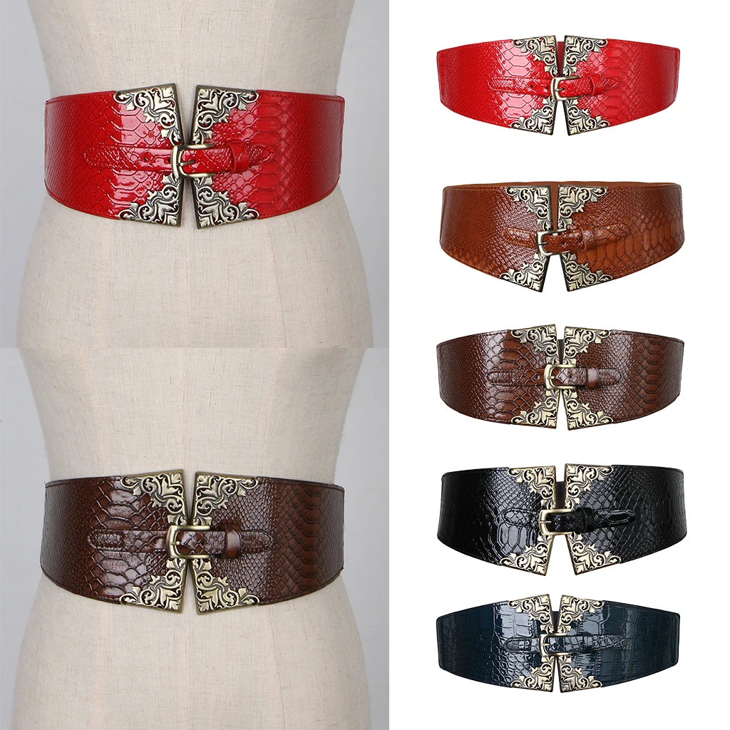 Ladies Retro Dress Waist Belts er Wide Elastic Stretch  Band Waistband