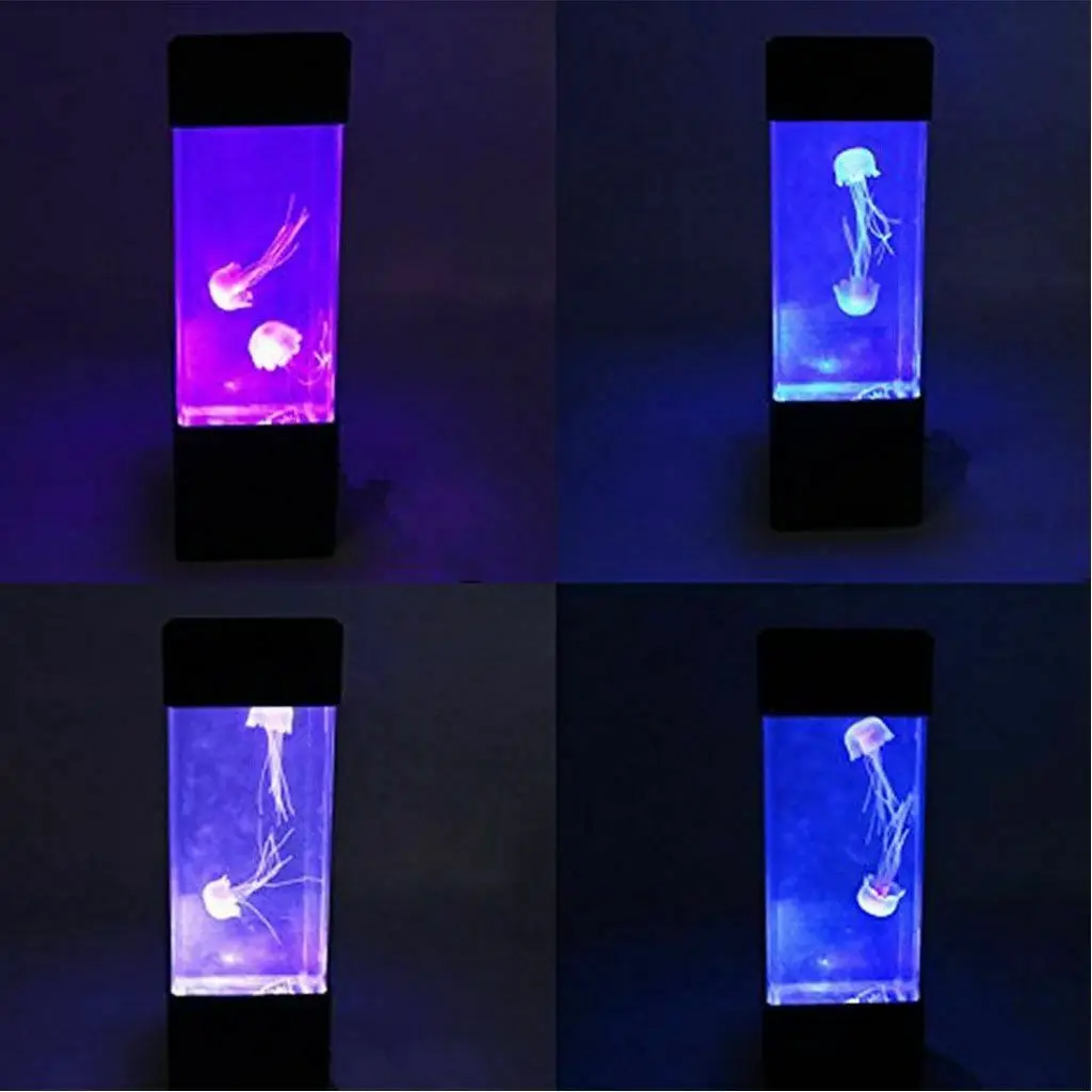 Jellyfish Tank Night Light Aquarium Style LED Lamp Sensory Autism LED Desk Lamp jellyfish aquarium lamp Dropshiping