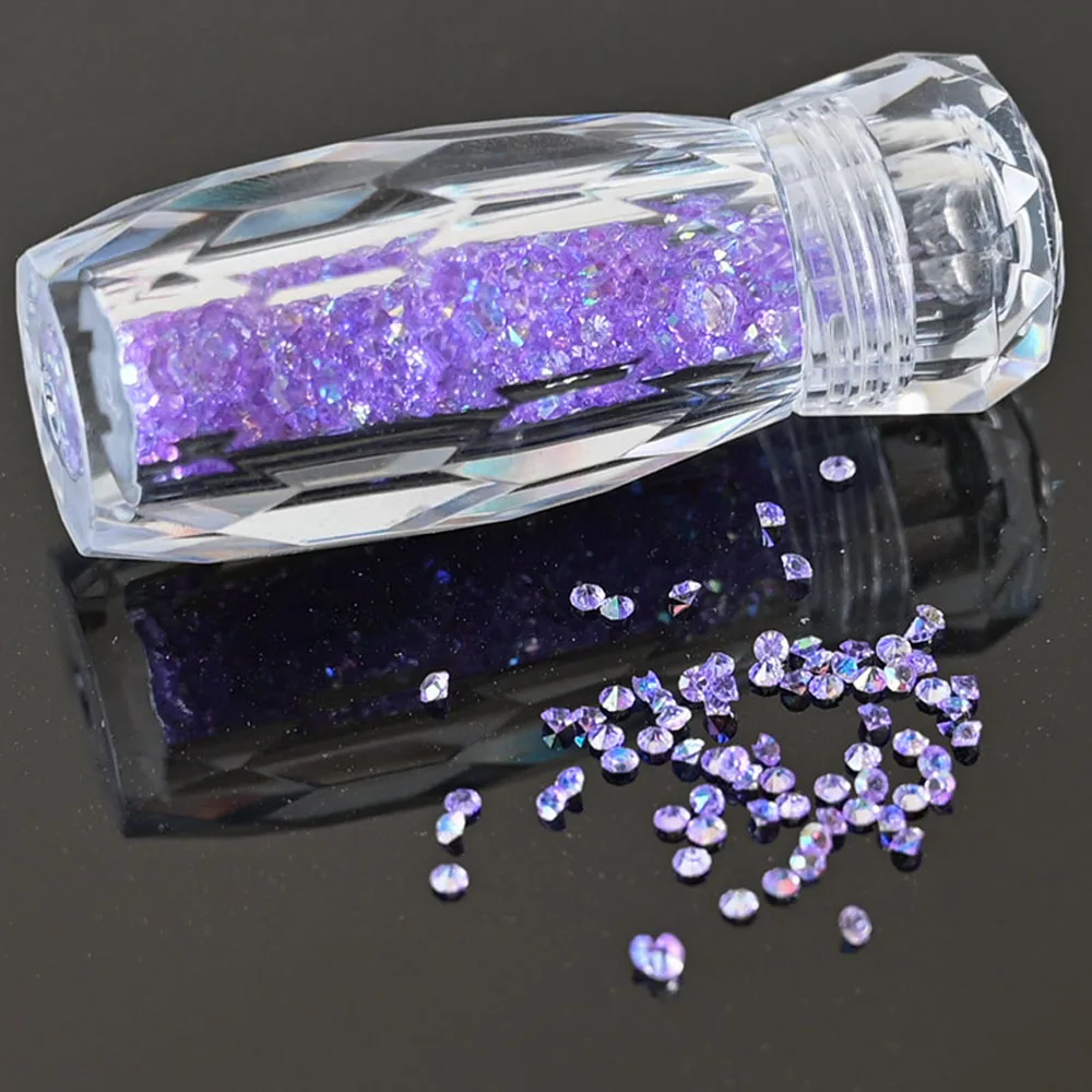 1 Bottle Glass AB Crystal Micro Nail Rhinestones DIY Beauty Tiny Rhinestones 3D Gems For Nail Decorations DIY Charms Caviar Bead