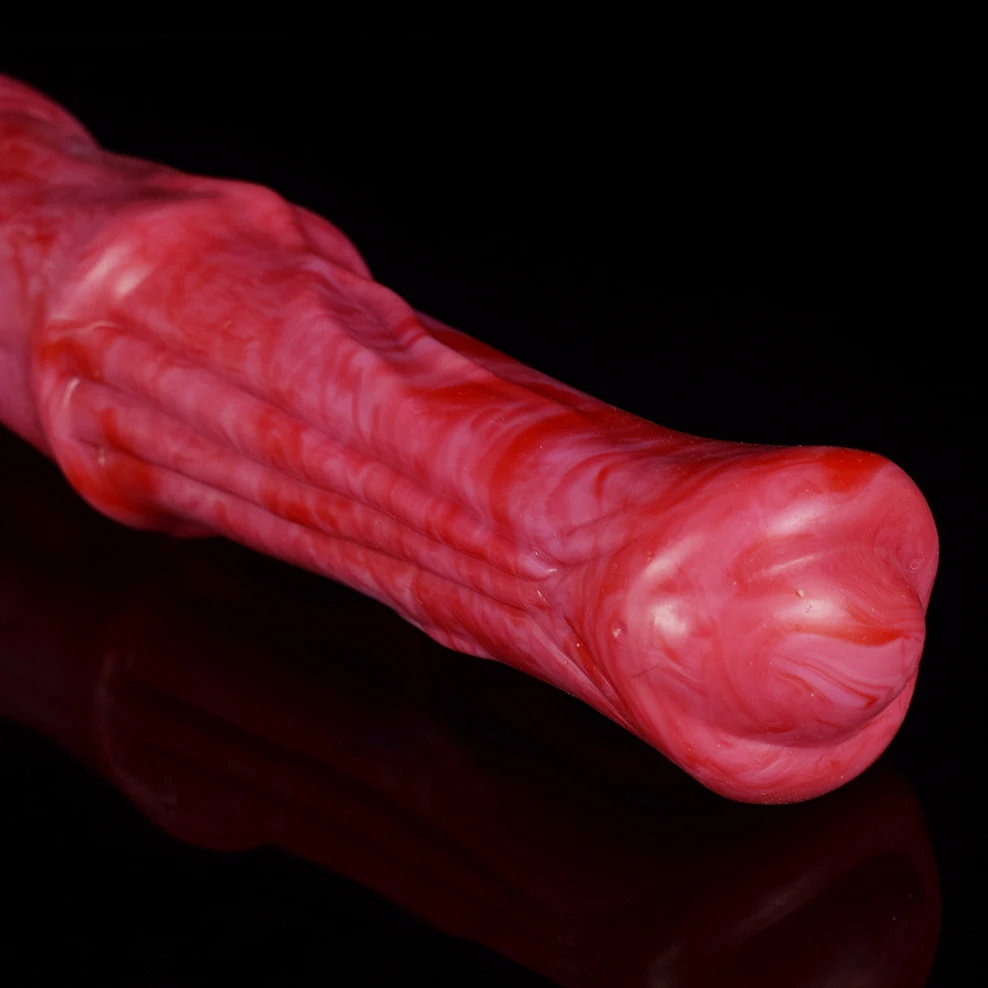 FAAK New Animal Horse Dildo With Suction Cup Red Silicone 31cm Long Penis Sex Toys For Women Female Masturbator Anal Massage