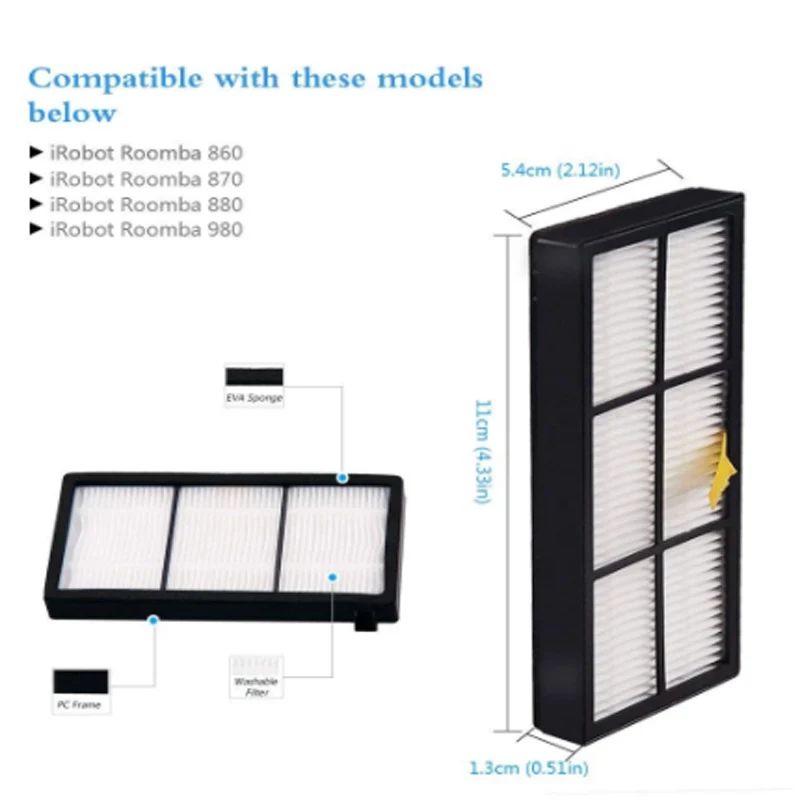 For Irobot Roomba 800 860 866 870 871 880 885 886 890 900 960 966 980 Robot Vacuum Cleaner Brushes and Filters Parts