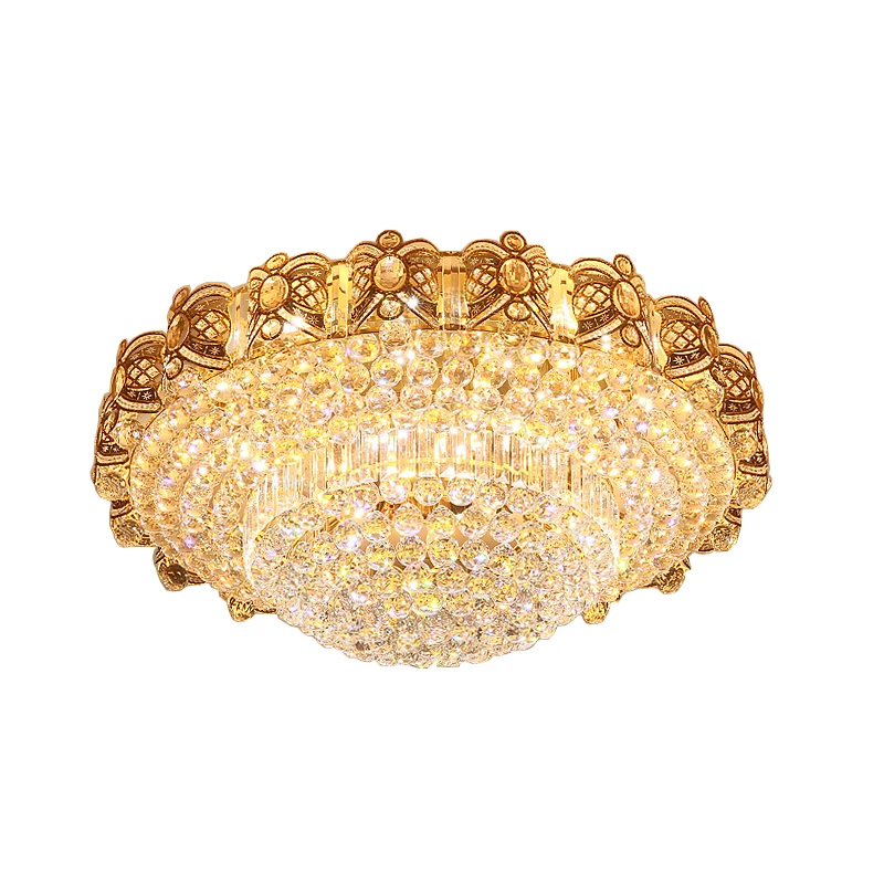 

Golden Crystal Lamp round led ceiling lamp E14 with remote control crystal ceiling lamp living room lamp bedroom lamp