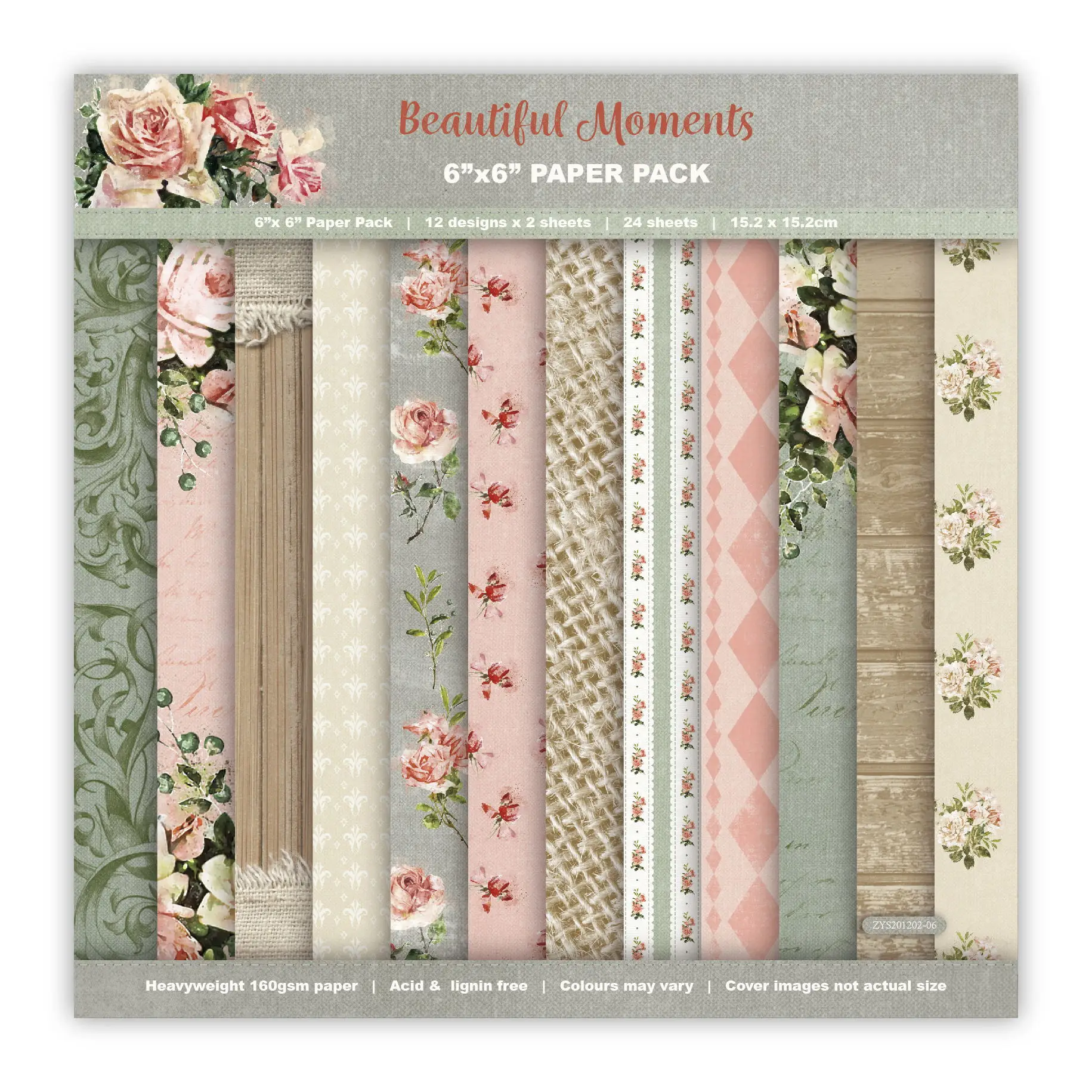 

Beautiful moments style Scrapbooking paper pack of 24 sheets handmade craft paper craft Background pad 415