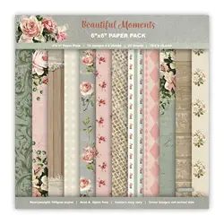 Beautiful moments style Scrapbooking paper pack of 24 sheets handmade craft paper craft Background pad  415