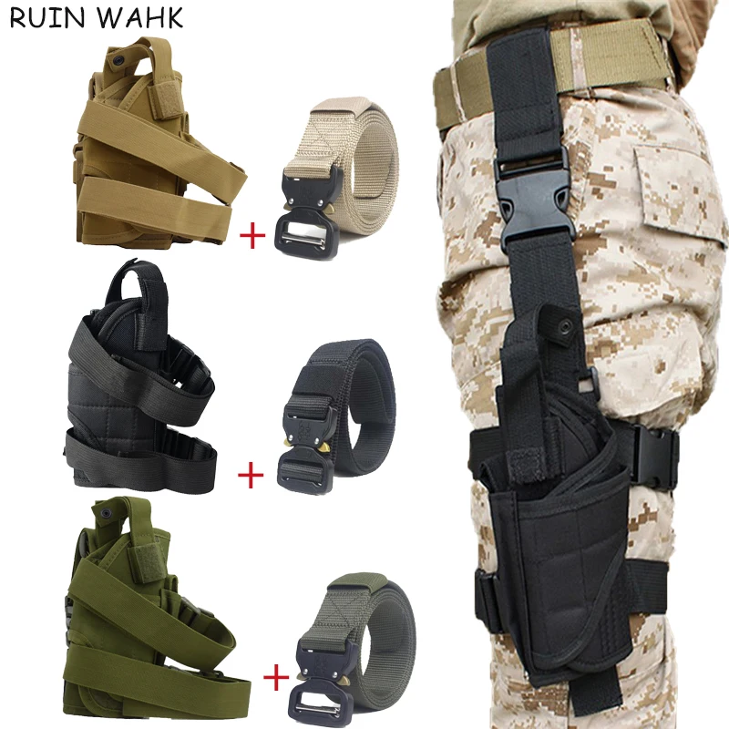 

Tactical Military Universal Hunting Drop Leg Adjustable Nylon Belt Shooting Molle Pouch Carry Protection Hunting Equipment