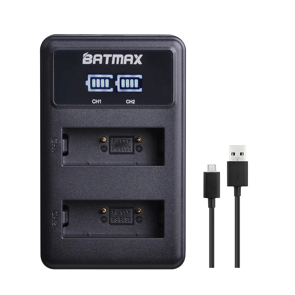 Batmax PS-BLS5 bateria BLS-50 + ładowarka USB z LED do E-PL2 długopisu Olympus, E-PL5,E-PL6,E-PL7,E-PL10,E-PM2, E-M10 OM-D, E-M10 II,Stylus1