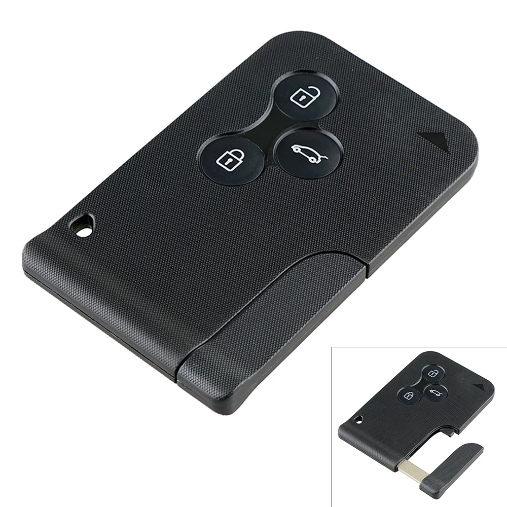 

3 Buttons Black Keyless Entry Replacement Key Remote Fob Card Shell Case Remote Key Case Fit for Renault Clio Renault Megane