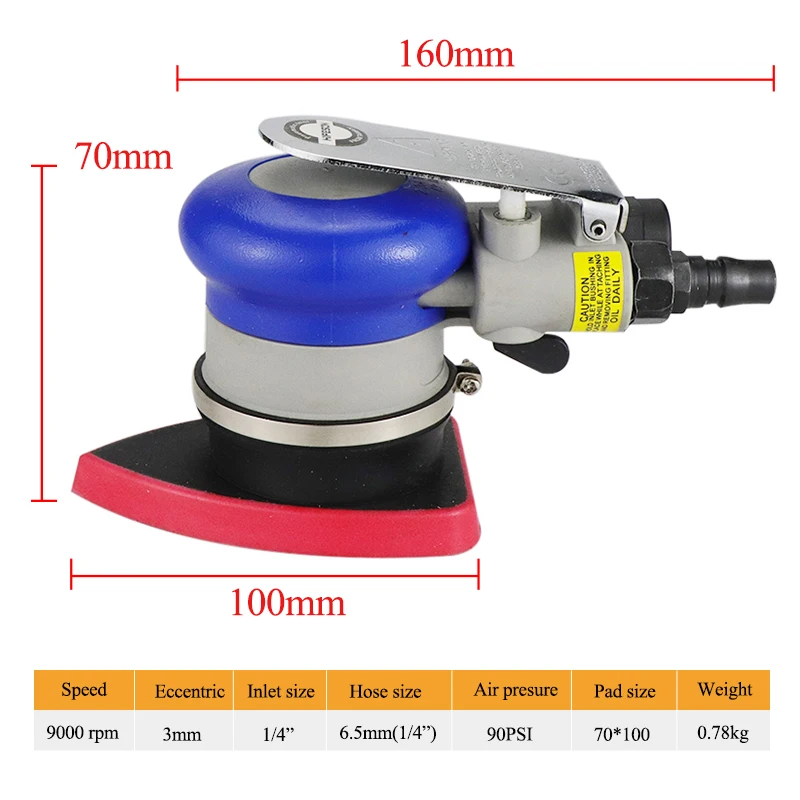 Polishing machine pneumatic tools triangle specifications 70 * 100 mm interior car seat wood sandpaper machine polishing machine