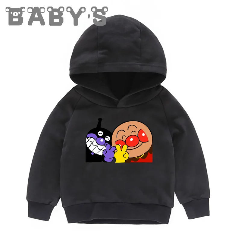 Children Hooded Hoodies Kids Anpanman & Baikinman Cartoon Sweatshirts Baby Pullover Cute Tops Girls Boys Autumn Clothes,KMT5254