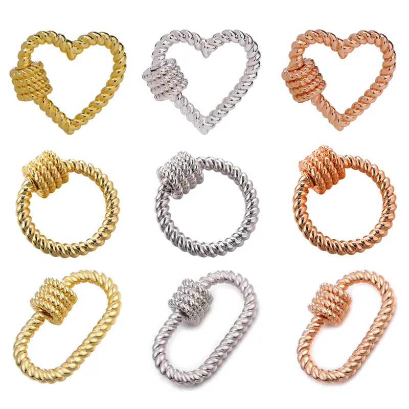 Juya DIY Fastener Spiral Locks Decorative Connector Screw Bolt Clasps Accessories For Handmade Mesh Chain Pendant Jewelry Making