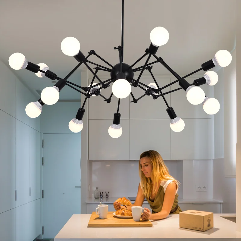 

LOFT Industrial spider chandelier Creative Personality Nordic lustre retro Clothing Store bedroom home interior Satellite Lamp