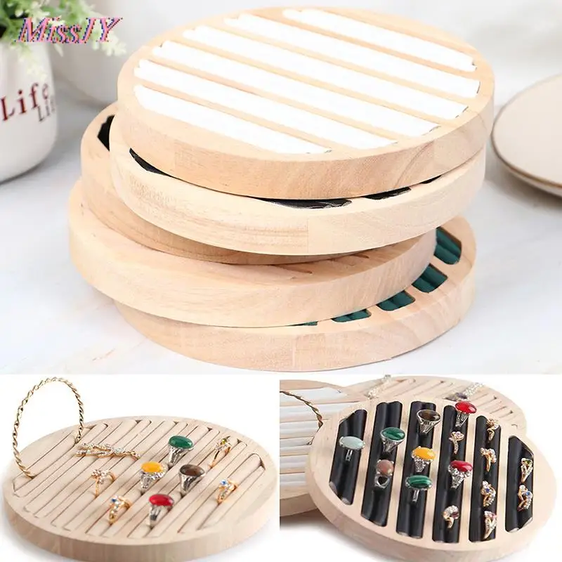 Portable Round Storage Jewelry Ring Display Tray Holder For Shop Retail Commercial Use earrings necklace ring jewelry boxes