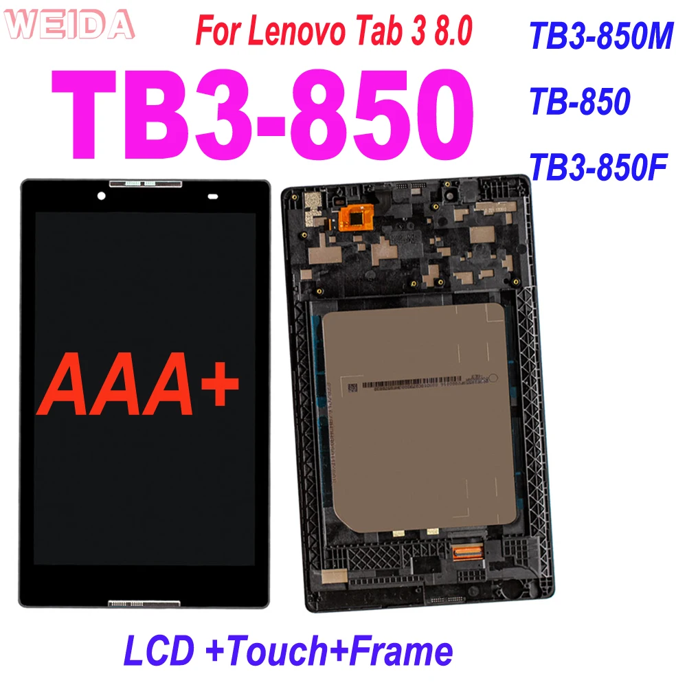 8'' For Lenovo Tab 3 TAB3 8.0 Tab3-850 TB3-850M TB-850 TB3-850F Touch Screen Digitizer LCD Display Assembly Frame for TB-850 LCD