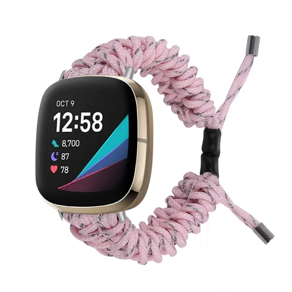 woven fabric band For Fitbit sense sense 2 smart watch strap Adjustable Women Lady braided strap for fitbit versa 3 versa 4 band