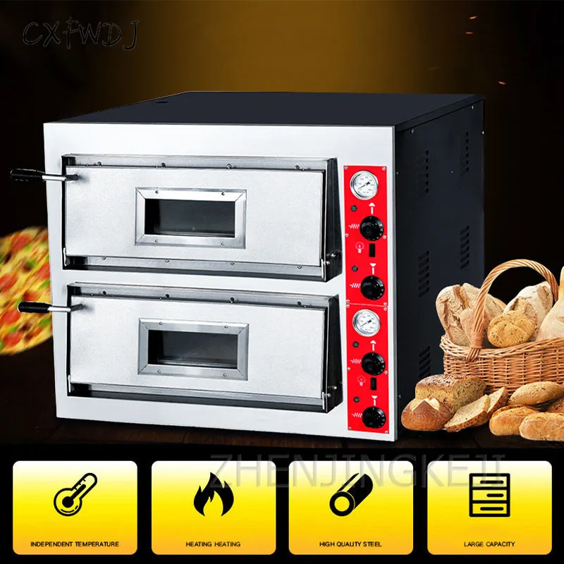 Electric Oven Commercial Two-layer Two-disc Bread  Multi-function Large Capacity Cake Baking pizza oven large Stove